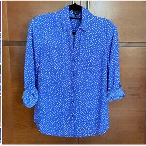 Polka Dot Vibrant Blue Button Shirt/Blouse